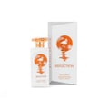 Gulf Orchid Reflection For Her 100ml by Gulf Orchid — White perfume bottle and its box, both featuring an orange flamingo and palm leaf graphic, set against a white background. | Gulf Orchid Reflection For Her 100ml oleh Gulf Orchid — Botol minyak wangi putih dan kotaknya, kedua-duanya menampilkan grafik flamingo oren