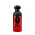 Bujairami Sacred Skin Bujairami 100ml Extrait Unisex — Red glass perfume bottle with a black textured cap and a black circular label featuring a gold crown logo and brand name.
