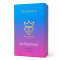 Bujairami Soul Fusion Intense — A blue to pink gradient box with gold lettering and a crown logo with a B inside a diamond.