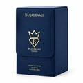 Bujairami Tempted Bujairami 100ml Extrait Perfume Unisex — A navy blue leather presentation box for perfume, featuring a gold crown and diamond logo with the letter 'B', and gold text 'BUJAIRAMI SYDNEY' and 'EXTRAIT DE PARFUM Natural Spray 3.4 FL Oz e 100ml'.