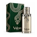 French Avenue Vulcan Vox oleh French Avenue 100ml EDP Unisex — Kotak hijau dengan rekaan ular emas dan mata zamrud, digandingkan dengan botol emas yang menampilkan ular perak melingkar dengan mata zamrud dan penutup bermotif.