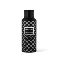 Maison Asrar Vanguard by Maison Asrar 100ml EDP Unisex — Black bottle with white geometric pattern and a white label with 'VANGUARD' and 'ROYAL COLLECTION' text.