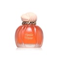 Maison Asrar Vanilla Voyage by Maison Asrar 100ml EDP Unisex — Botol minyak wangi kaca bulat berwarna oren berlekuk dengan penutup krim bertekstur dan kolar emas jalinan, berlatar belakang putih.